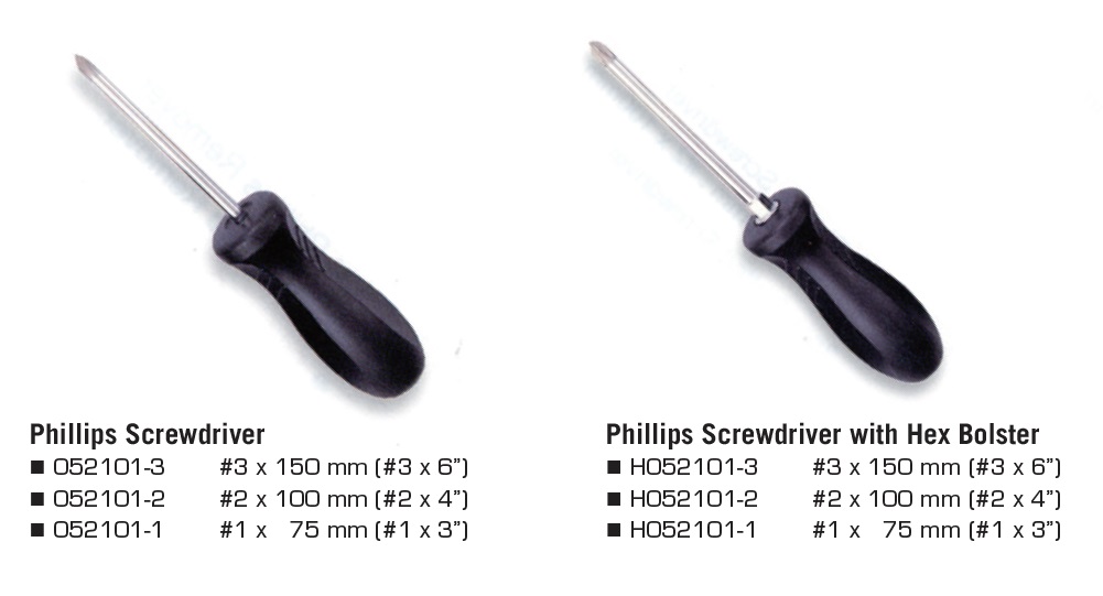 Phillips Screwdriver with Hex Bolster